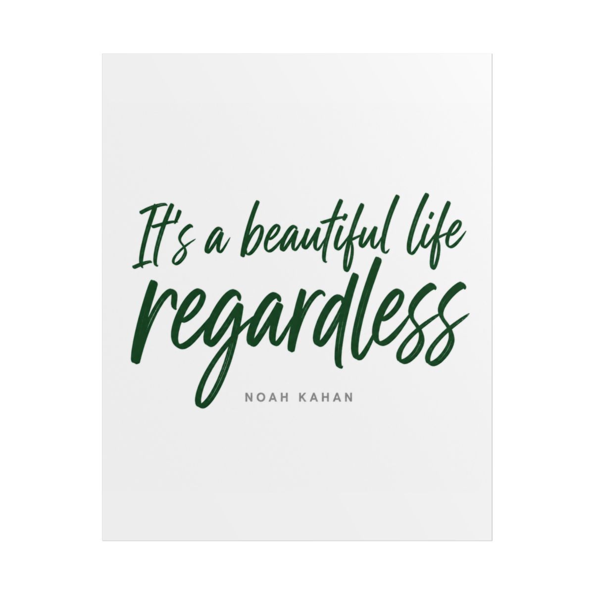 Noah Kahan "It’s a beautiful life, regardless" Poster - alternate angle 1, merchandise