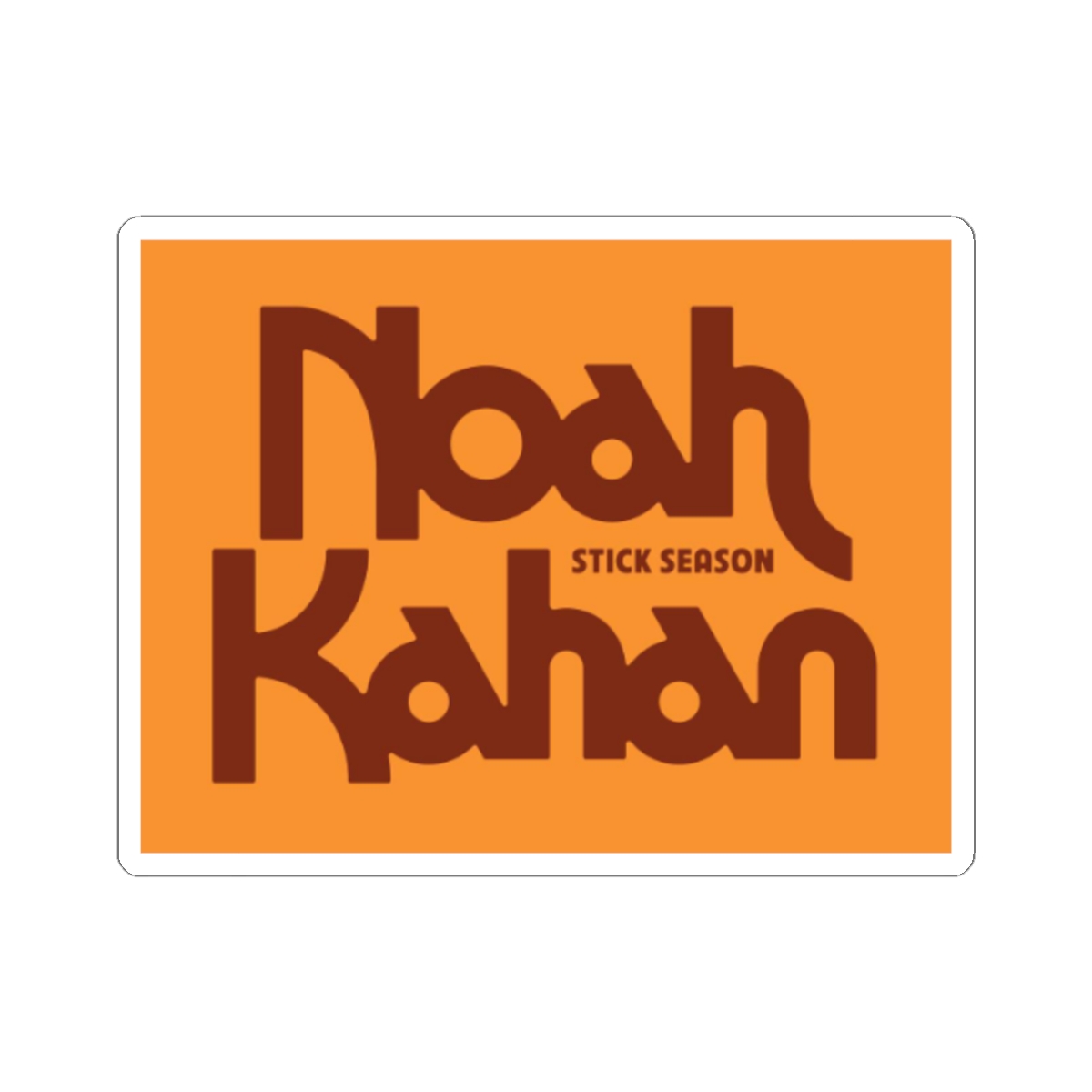 Noah Kahan band logo Sticker | orange retro typography kiss-cut sticker | Noah Kahan