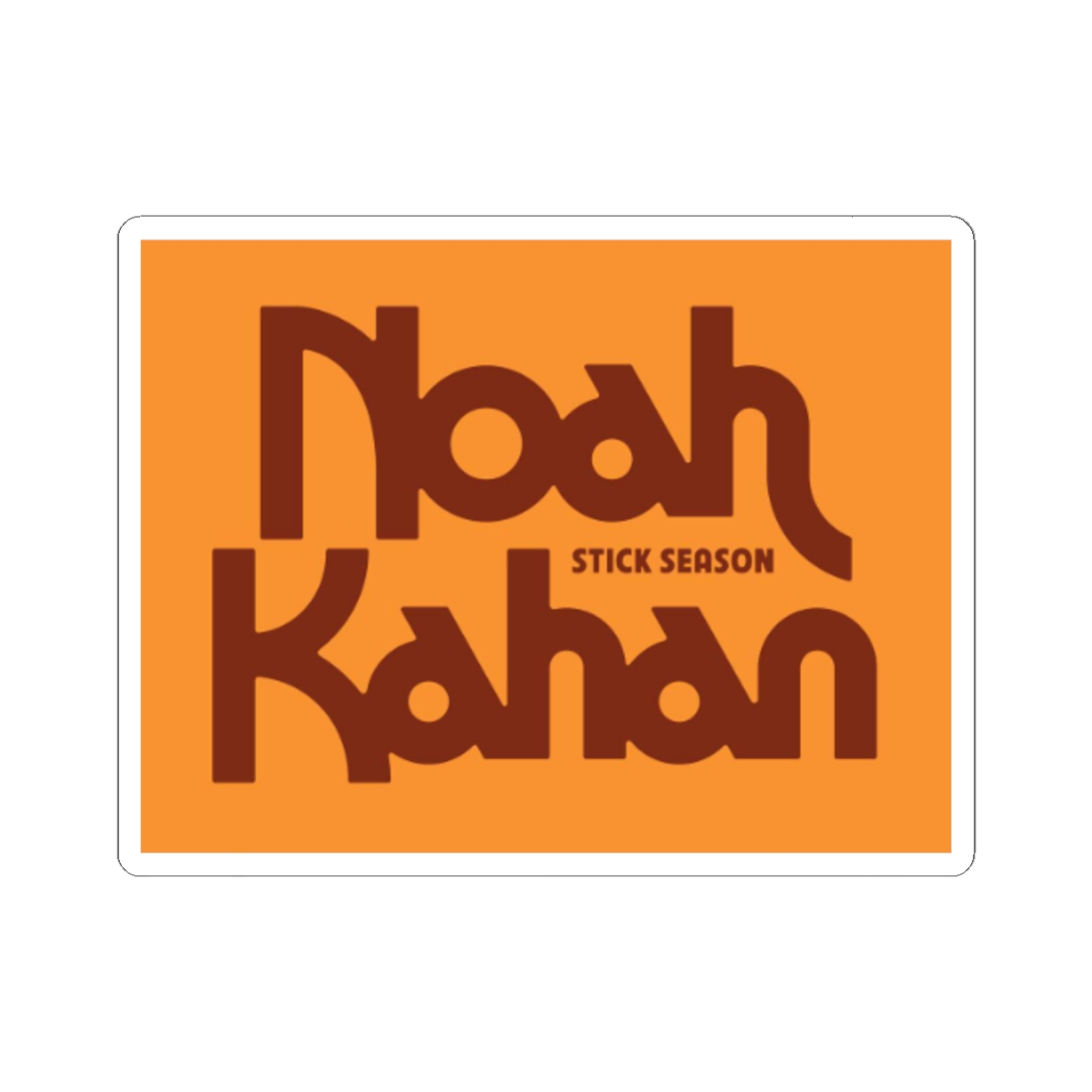 Noah Kahan band logo Sticker | orange retro typography kiss-cut sticker | Noah Kahan