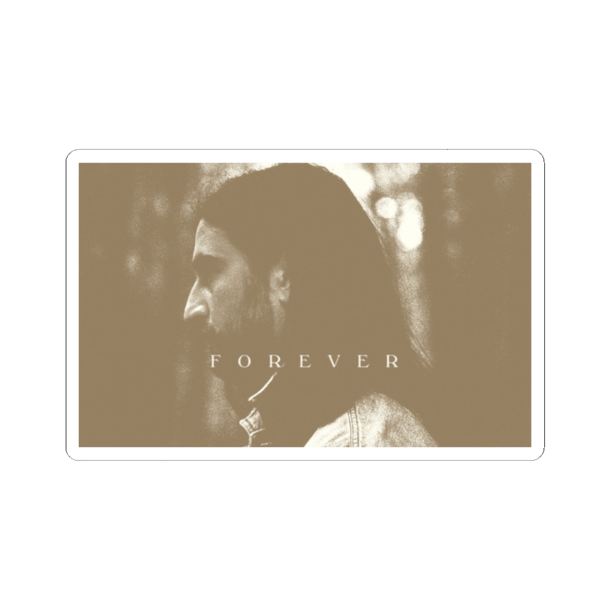 Sepia Portrait Forever Kiss-Cut Sticker | Vintage Profile Decal | Noah Kahan - alternate angle 3, merchandise