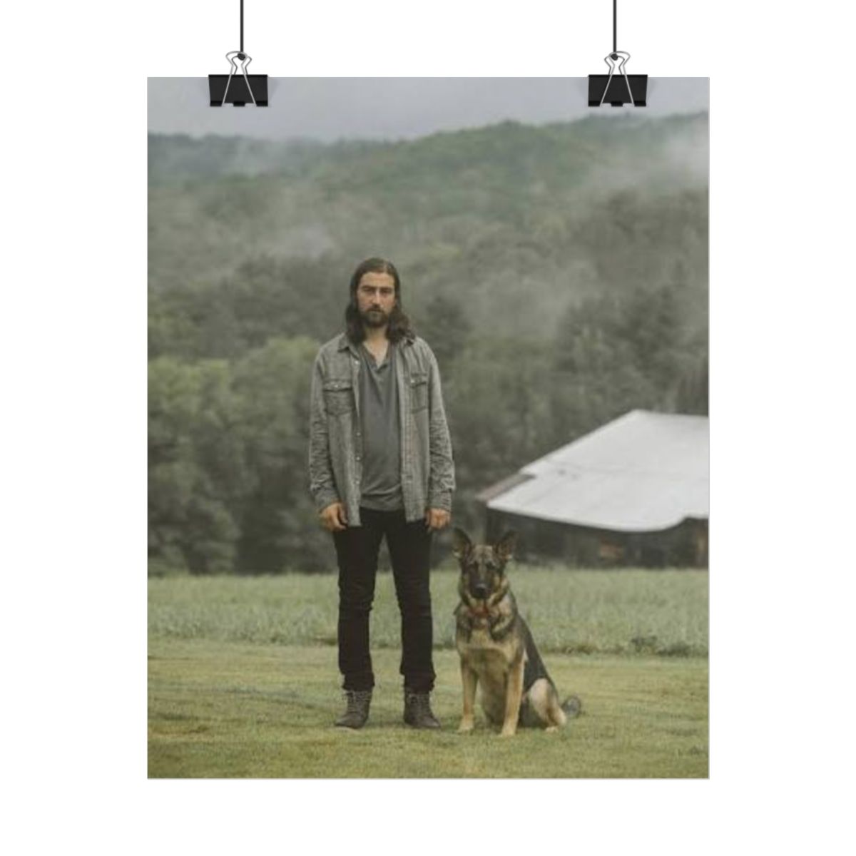 Man with Dog poster | Rolled Poster, Rustic Farm Photography | Noah Kahan