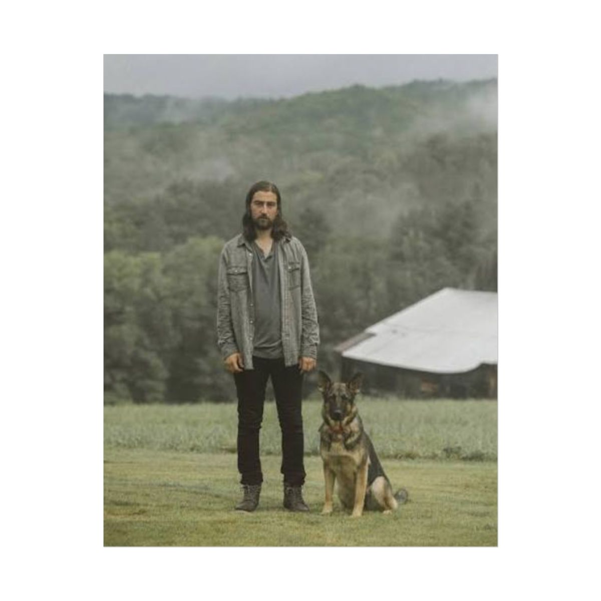 Man with Dog poster | Rolled Poster, Rustic Farm Photography | Noah Kahan - alternate angle 2, merchandise