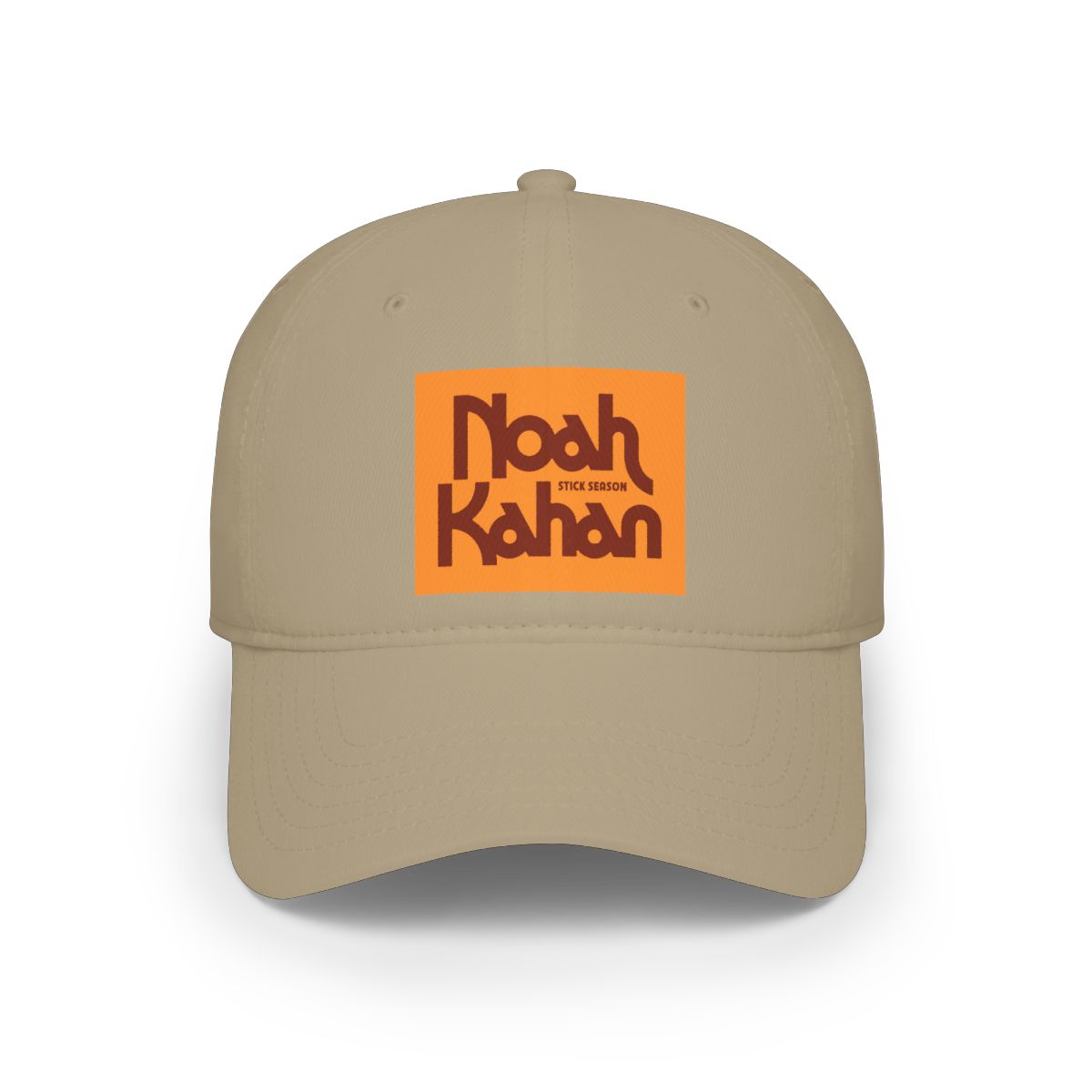 Noah Kahan logo Baseball Cap | band merch, retro orange patch | Noah Kahan