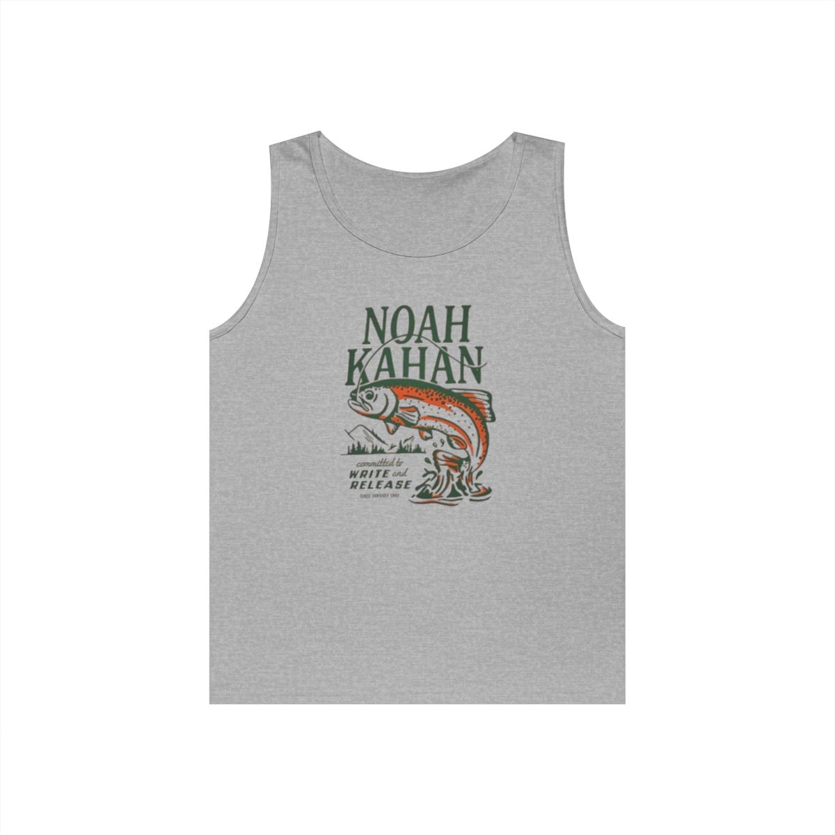 Noah Kahan Fishing Graphic Tank Top | Trout Release Illustration | Noah Kahan - alternate angle 2, merchandise