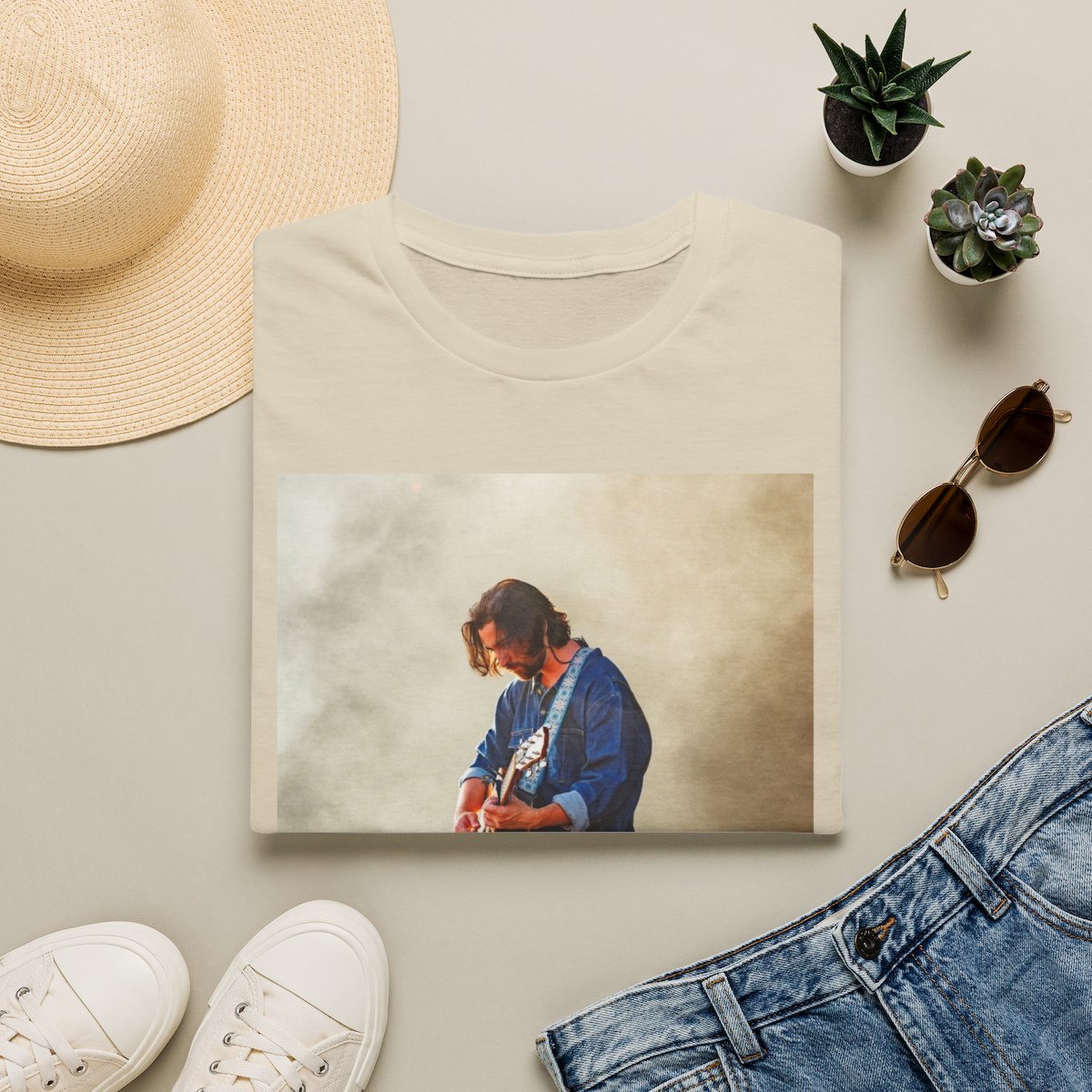 Acoustic Guitar Player T-Shirt | Musician Portrait, Vintage Vibe | Noah Kahan
