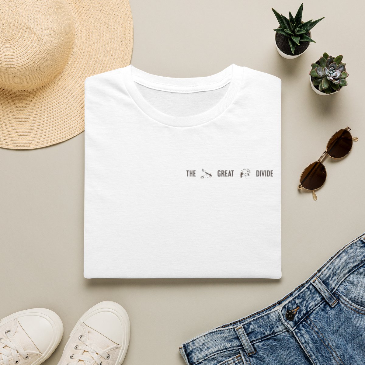 The Great Divide t-shirt | minimalist text chest print | Noah Kahan