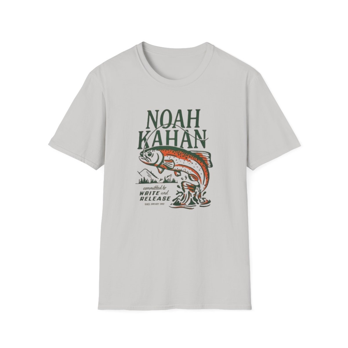 Noah Kahan Trout Illustration T-Shirt | Fish Graphic, Songwriter Tribute | Noah Kahan - alternate angle 3, merchandise