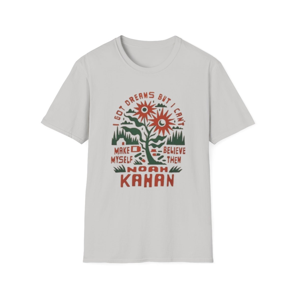 I Got Dreams But I Can’t T-Shirt | Sunflower Graphic Tee, Inspirational Quote | Noah Kahan - alternate angle 3, merchandise