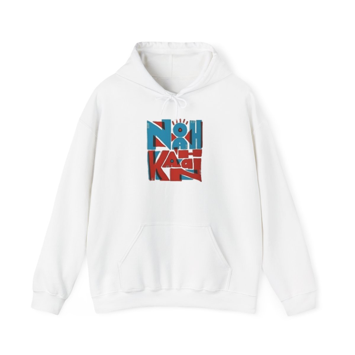 Noah Kağıt abstract block lettering Hoodie | Retro red blue graphic | Noah Kahan