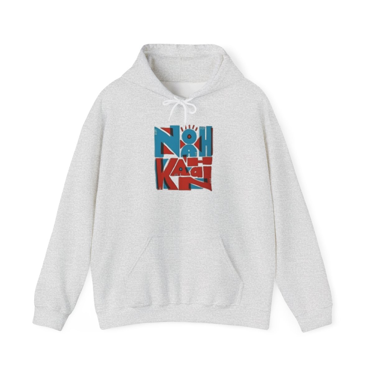 Noah Kağıt abstract block lettering Hoodie | Retro red blue graphic | Noah Kahan - alternate angle 3, merchandise