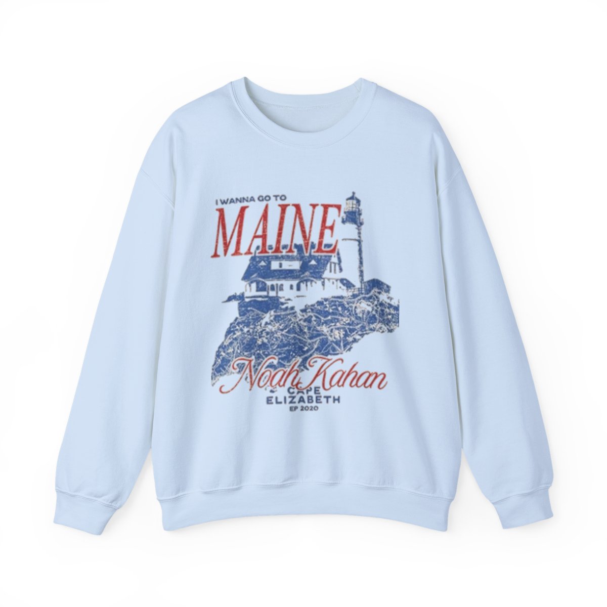 I Wanna Go To Maine lighthouse sweatshirt | coastal graphic crewneck | Noah Kahan - alternate angle 2, merchandise
