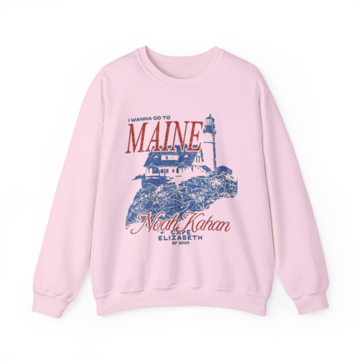I Wanna Go To Maine lighthouse sweatshirt | coastal graphic crewneck | Noah Kahan - alternate angle 3, merchandise