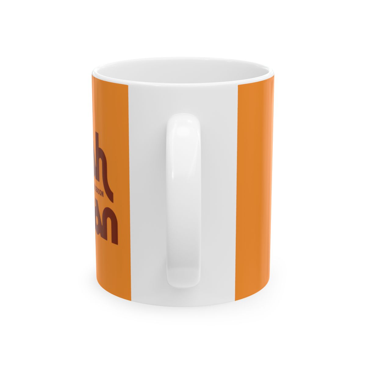 Nyah Kawaii Mug | Orange Text Ceramic Coffee Cup | Noah Kahan - alternate angle 2, merchandise